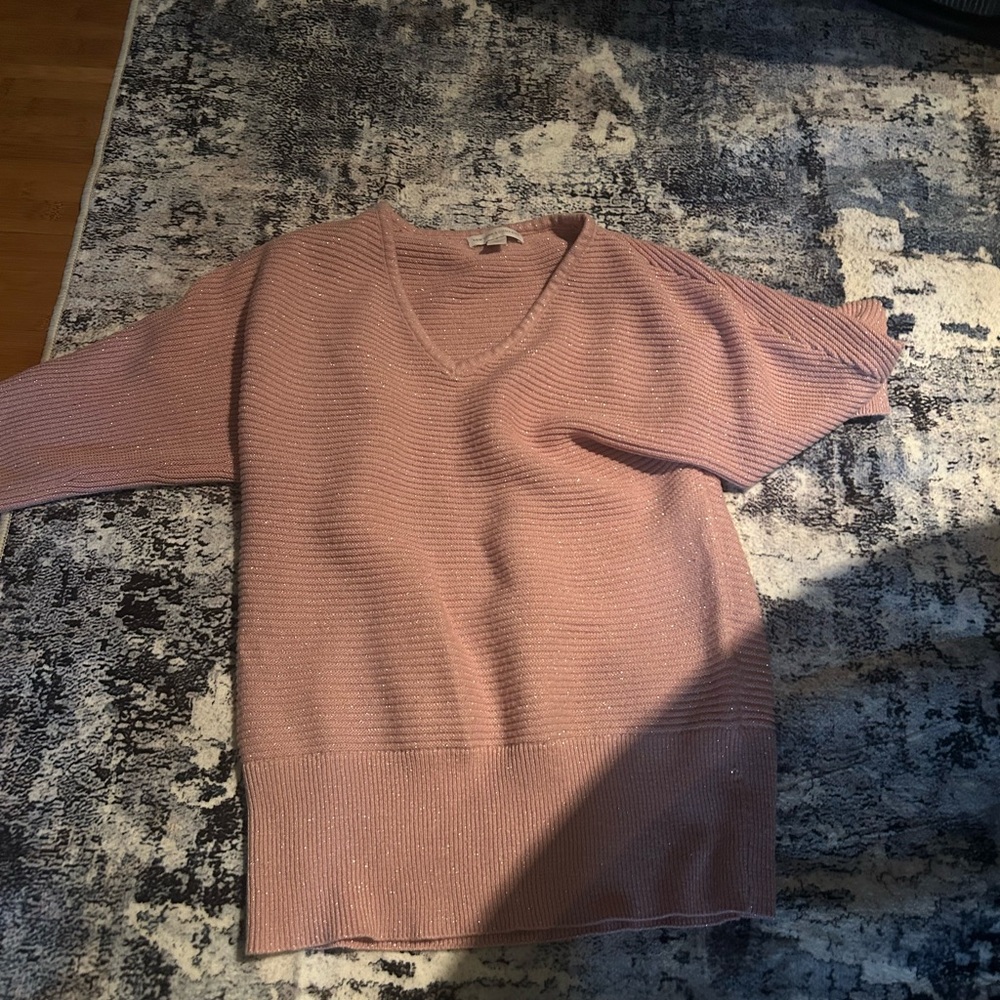 New York & Company Soft purple-Pink V-Neck Sweater